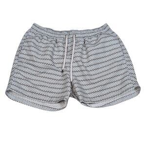 Frescobol Carioca Graphic Print Drawstring Swim Trunks Blue and White Size XXL